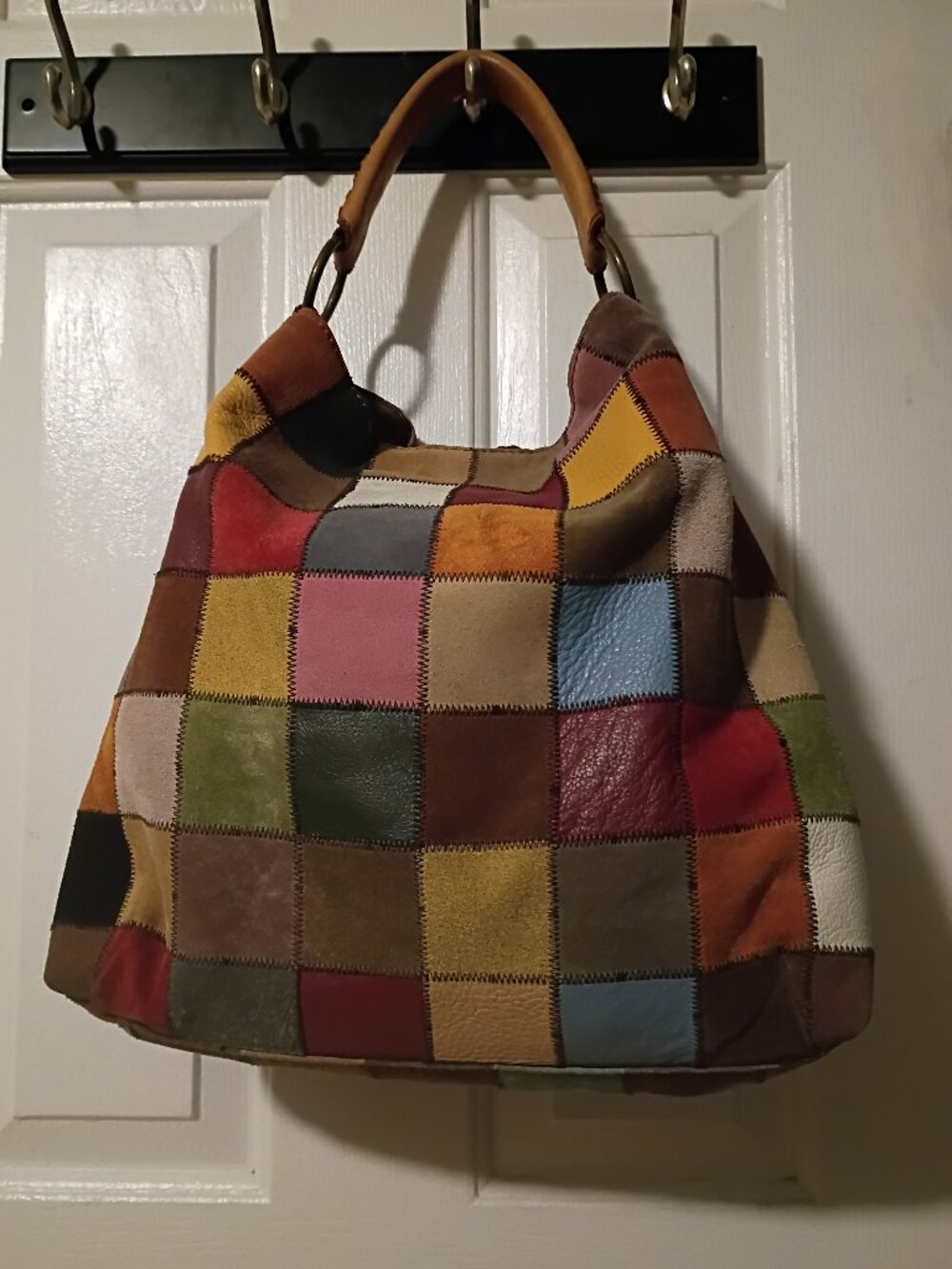 Vintage Lucky Brand Patchwork Hobo Bag Y2K Ugly Betty Leather Suede ASO Rare